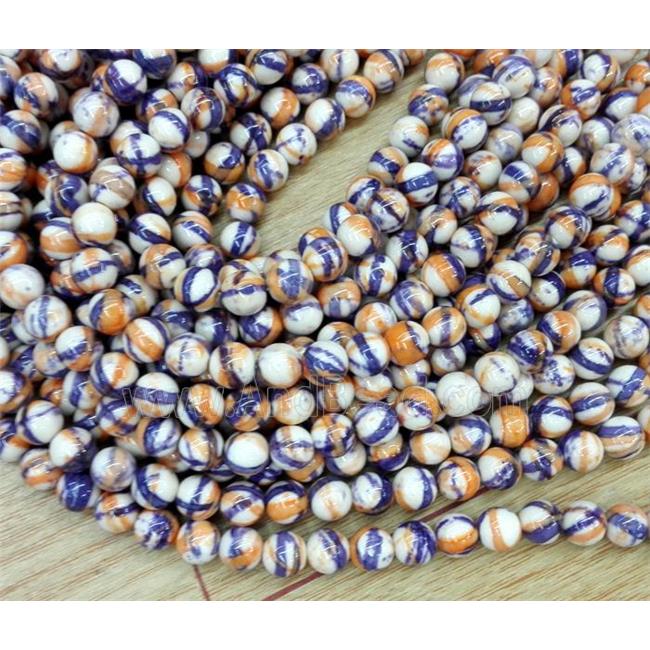 Rainforest jasper beads, round, stability, purple
