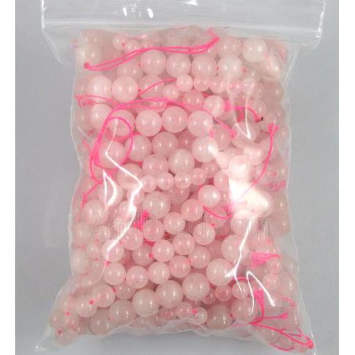 round Rose Quartz beads, pink, AA grade