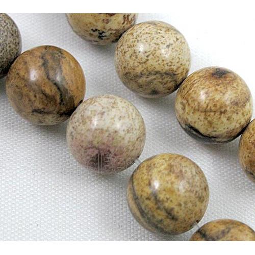 round Picture Jasper Beads