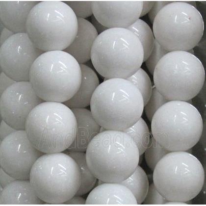 white jade bead, round