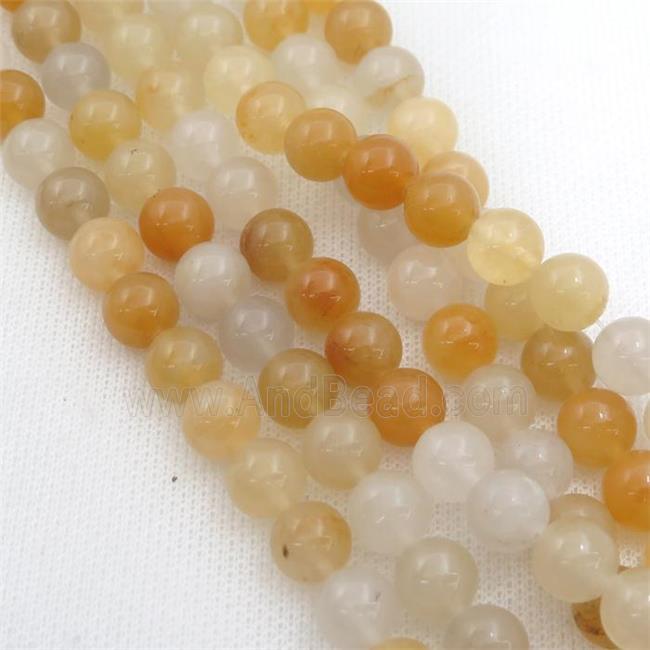 yellow aventurine bead, round