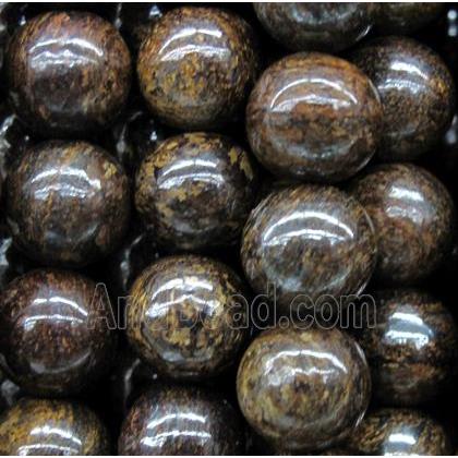 round Bronzite Beads, coffee