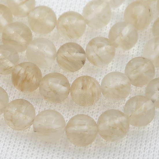coffee watermelon quartz beads, round