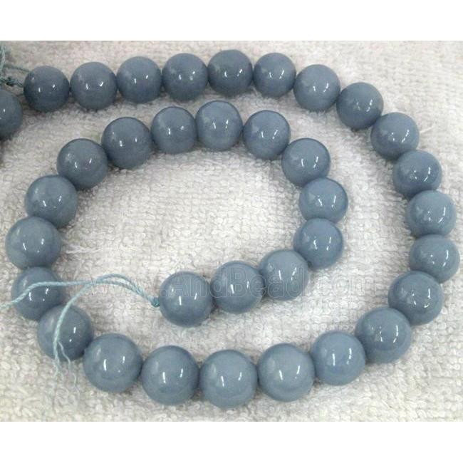 round Angelite Beads, grey-blue