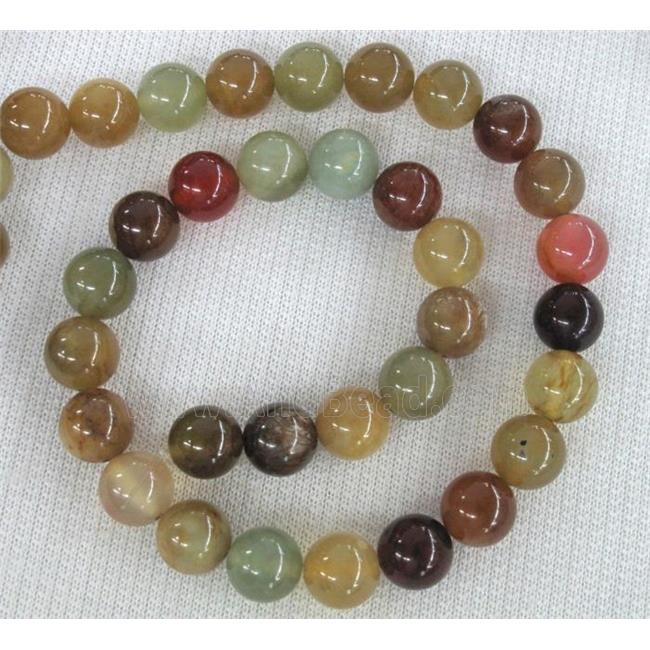 round rainbow Jade Beads