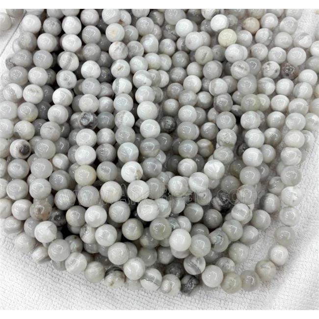 white Crazy Agate beads, round