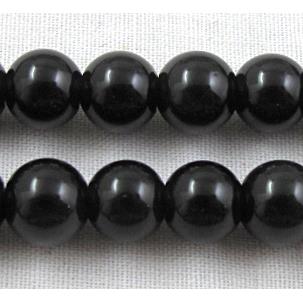round black Obsidian Stone bead, AA Grade
