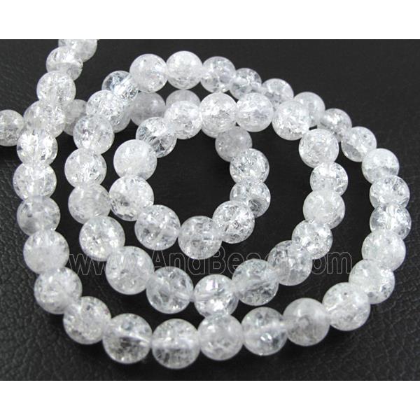 Natural Crackle Clear Quartz, AA Grade, Round