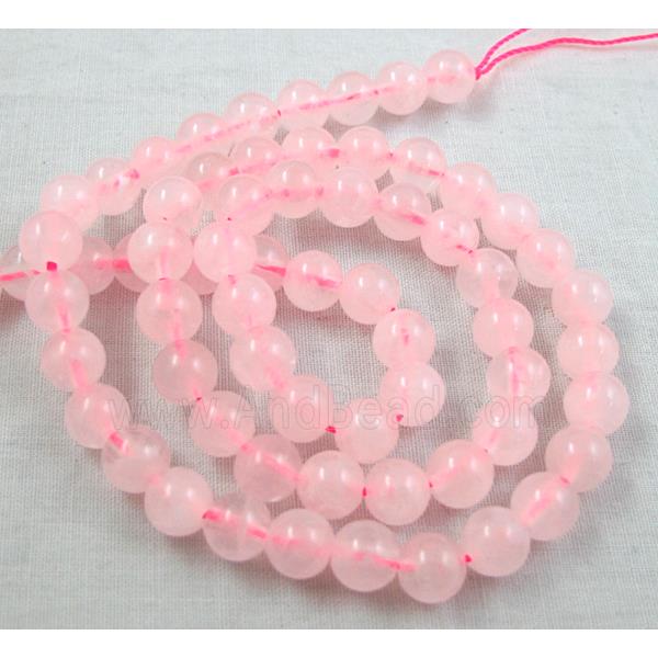 round Rose Quartz Beads, pink