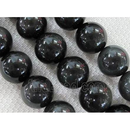 round black obsidian beads