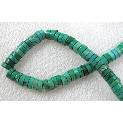 Turquoise heishi beads, green dye