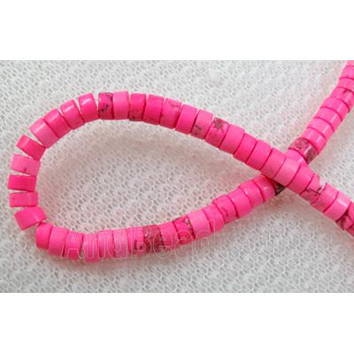 Turquoise heishi bead, pink dye