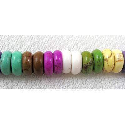 synthetic Turquoise rondelle beads, mixed color
