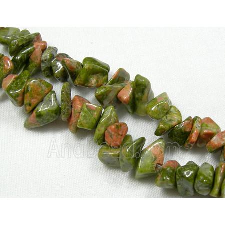 Unakite Chip Beads, freeform