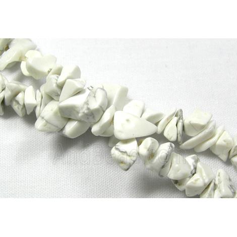 White Howlite Turquoise Chip Beads