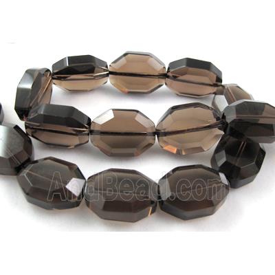 Smoky Quartz bead, faceted