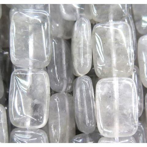 natural cloudy quartz bead, rectangle