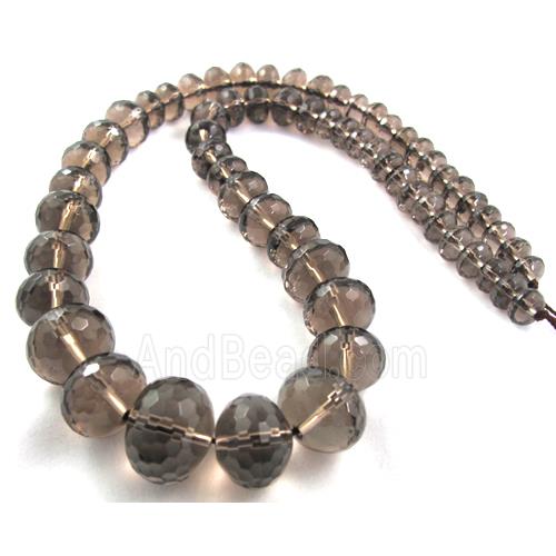 Smoky Quartz necklace, faceted