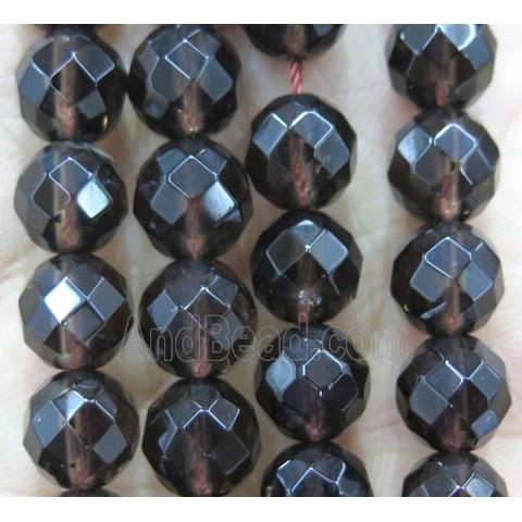 Smoky Quartz bead, faceted round