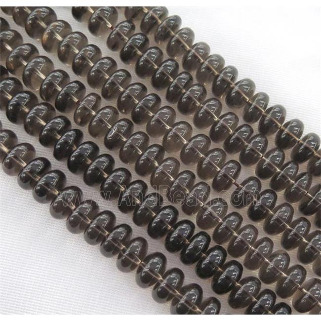 smoky quartz bead, rondelle
