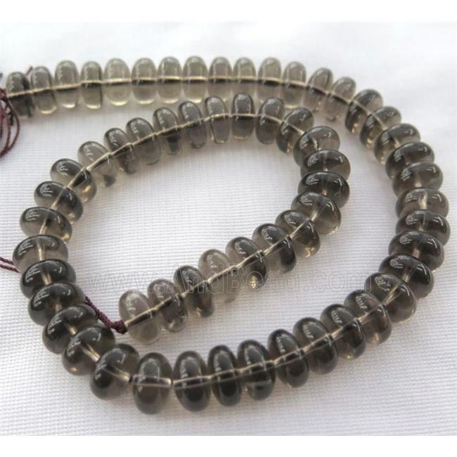 smoky quartz bead, rondelle