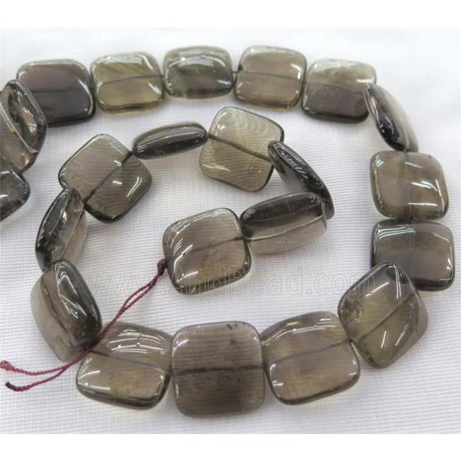 smoky quartz beads, square