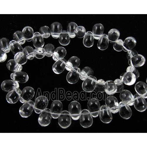Natural Clear Quartz Bead, teardrop