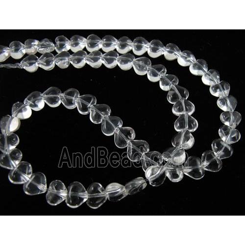 Natural Clear Quartz Bead, heart