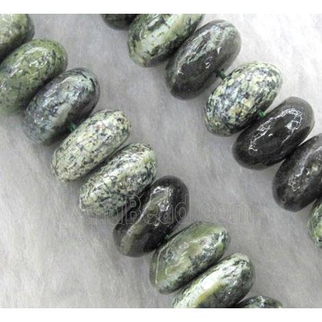 green Silver-line Jasper Beads, rondelle