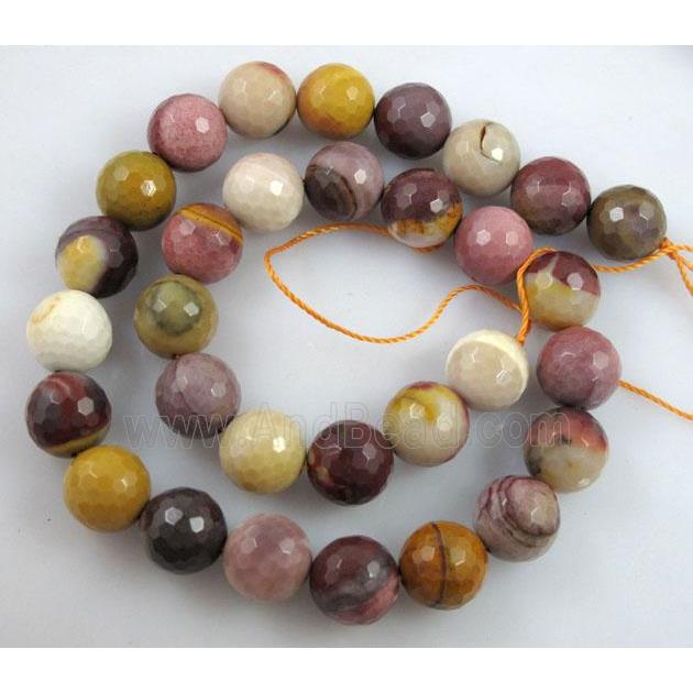 Mookaite jasper Bead, faceted round