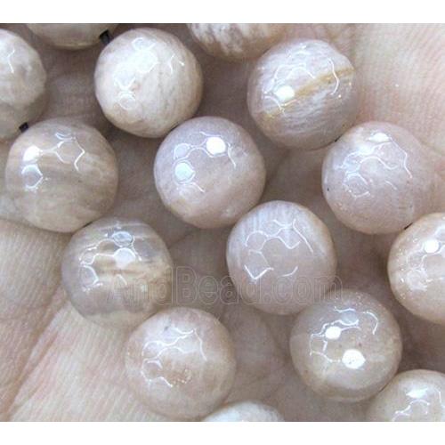 MoonStone Bead, faceted round