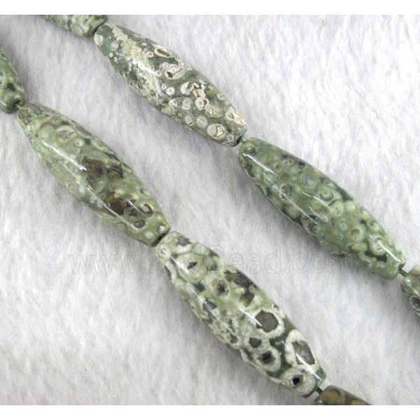 Rhyolite Jasper bead, rice-shaped