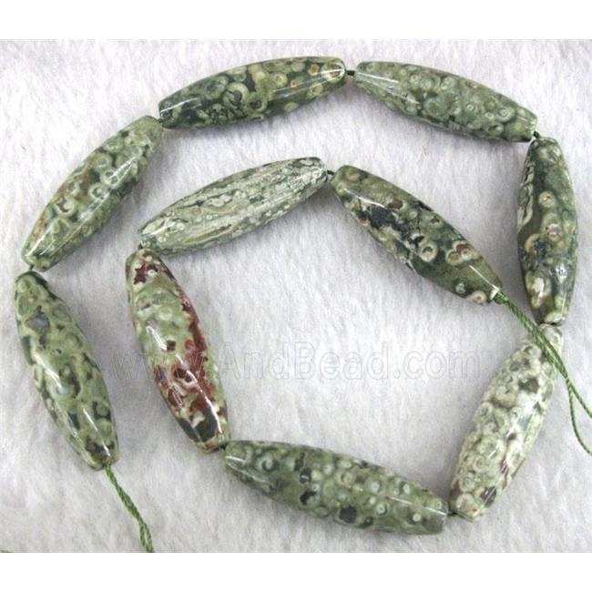 Rhyolite Jasper bead, rice-shaped
