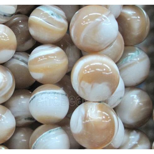 natural Tridacna Shell Beads, round