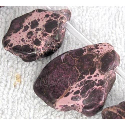 Sea Sediment slice beads, freeform, purple