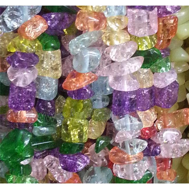 Chinese Crackle Crystal chip beads, freeform