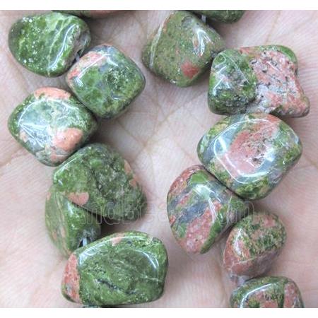 Unakite chip beads, freeform