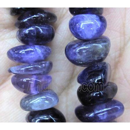 purple fluorite beads, chips, freeform