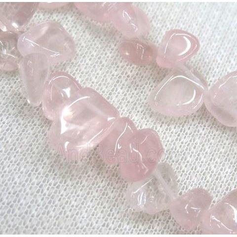 rose quartz chip beads, freeform