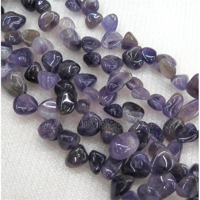 Amethyst chip beads, freeform, purple