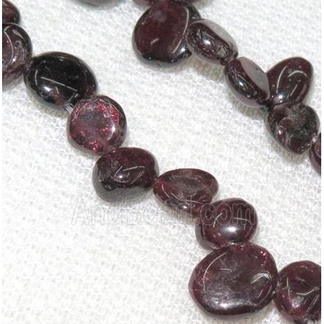 garnet chips bead, freeform, red