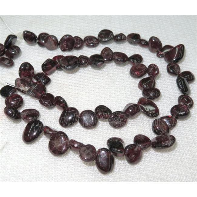 garnet chips bead, freeform, red