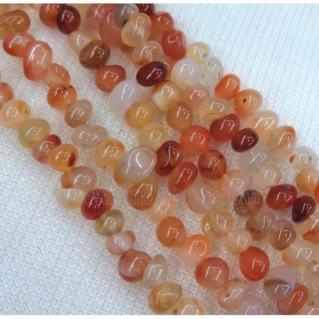 red carnelian chip beads, freeform
