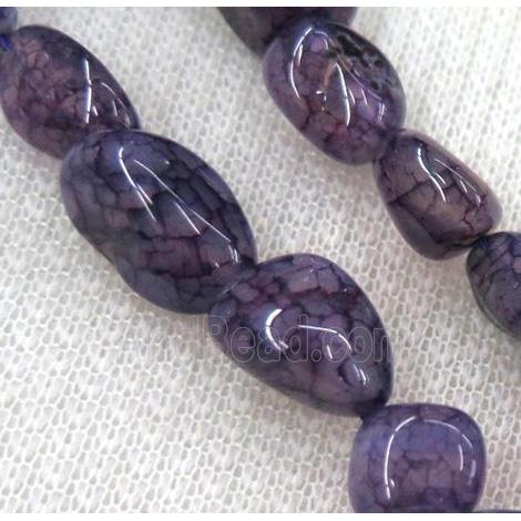 dragon veins agate bead chips, freeform, purple