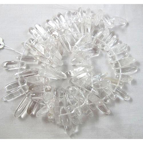 Natural Clear Quartz beads, freeform Chips, Top-Drilled