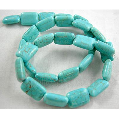 Chalky Turquoise beads, rectangle