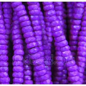 purple Turquoise beads, faceted rondelle, synthetical
