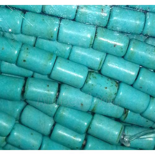 blue turquoise tube beads, synthetical