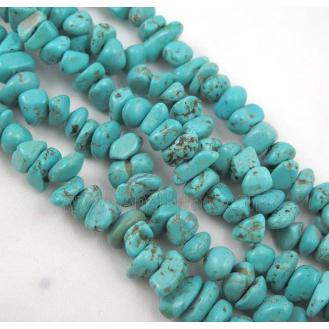 turquoise chips beads, freeform
