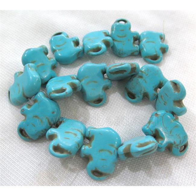 blue synthetic Turquoise elephant beads